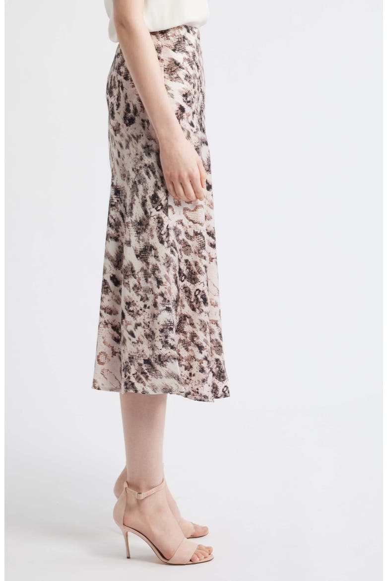 Print Satin Maxi Skirt, Alternate, color, MOCHA SNAKE
