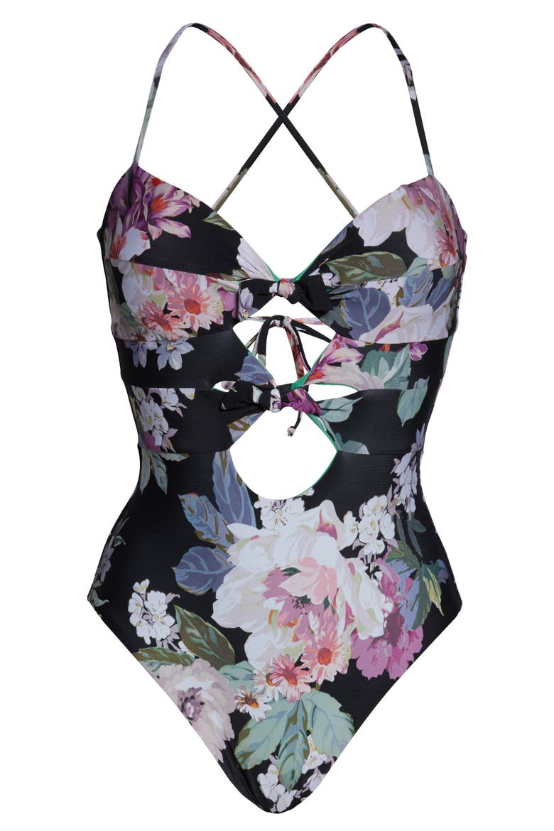 Spring Fling One-Piece Swimsuit, Alternate, color, BLACK MULTI