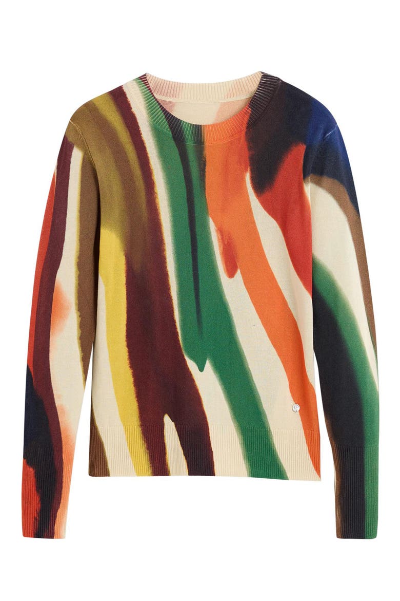 Abstract Print Thin Gauge Sweater, Alternate, color, MULTI