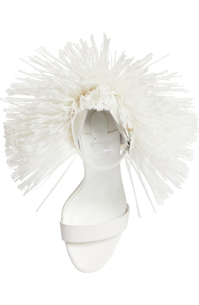 Christian Louboutin Loubigirl Raffia Fringe Sandal, Alternate, color,