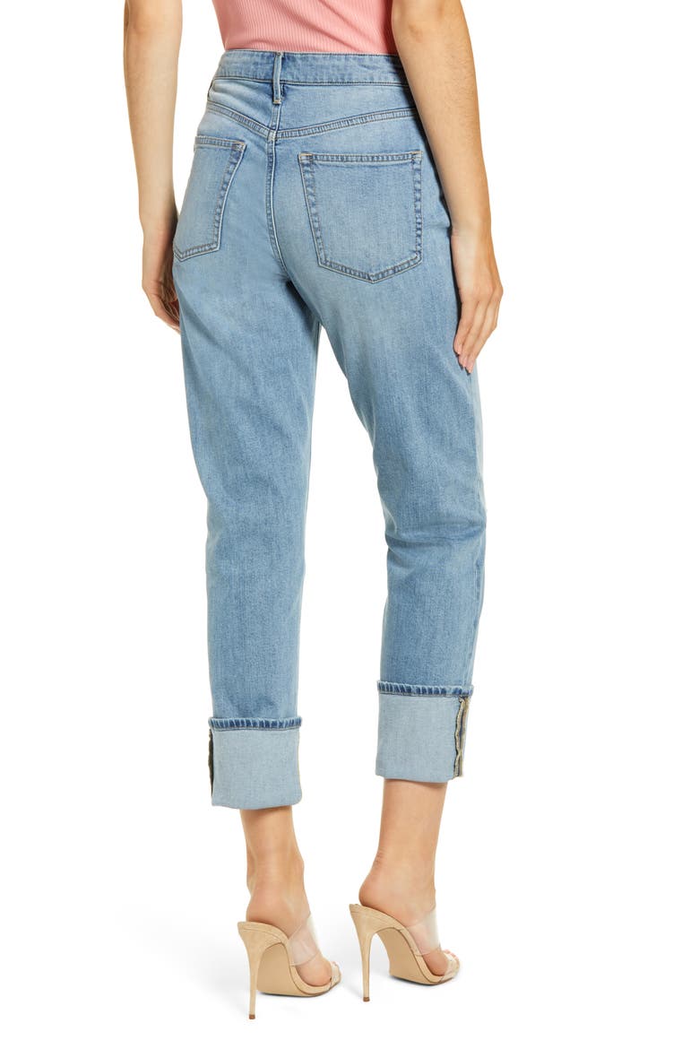 High Waist Girlfriend Jeans, Alternate, color, VINTAGE MEDIUM WASH