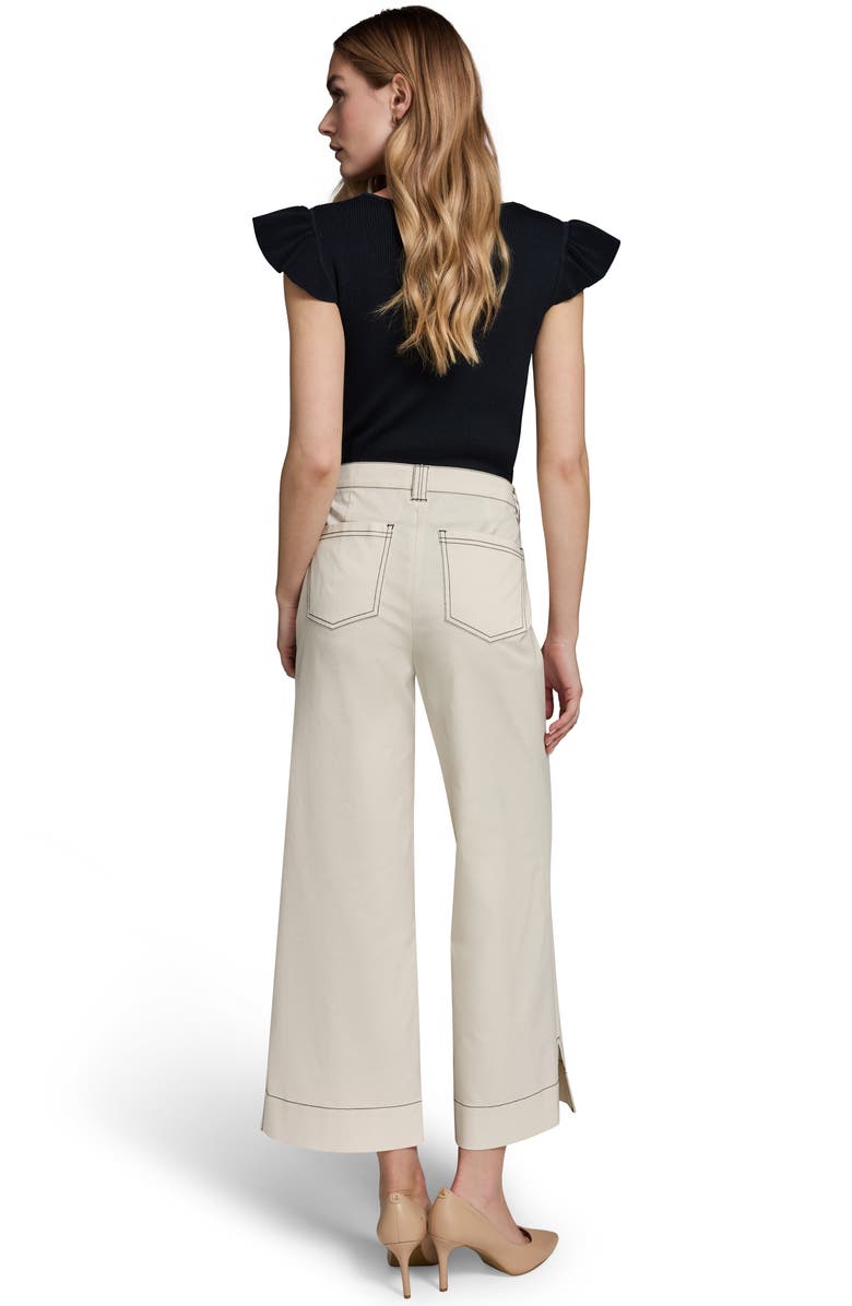 KARL LAGERFELD PARIS Straight Leg Crop Pants, Alternate, color, Bisque Multi
