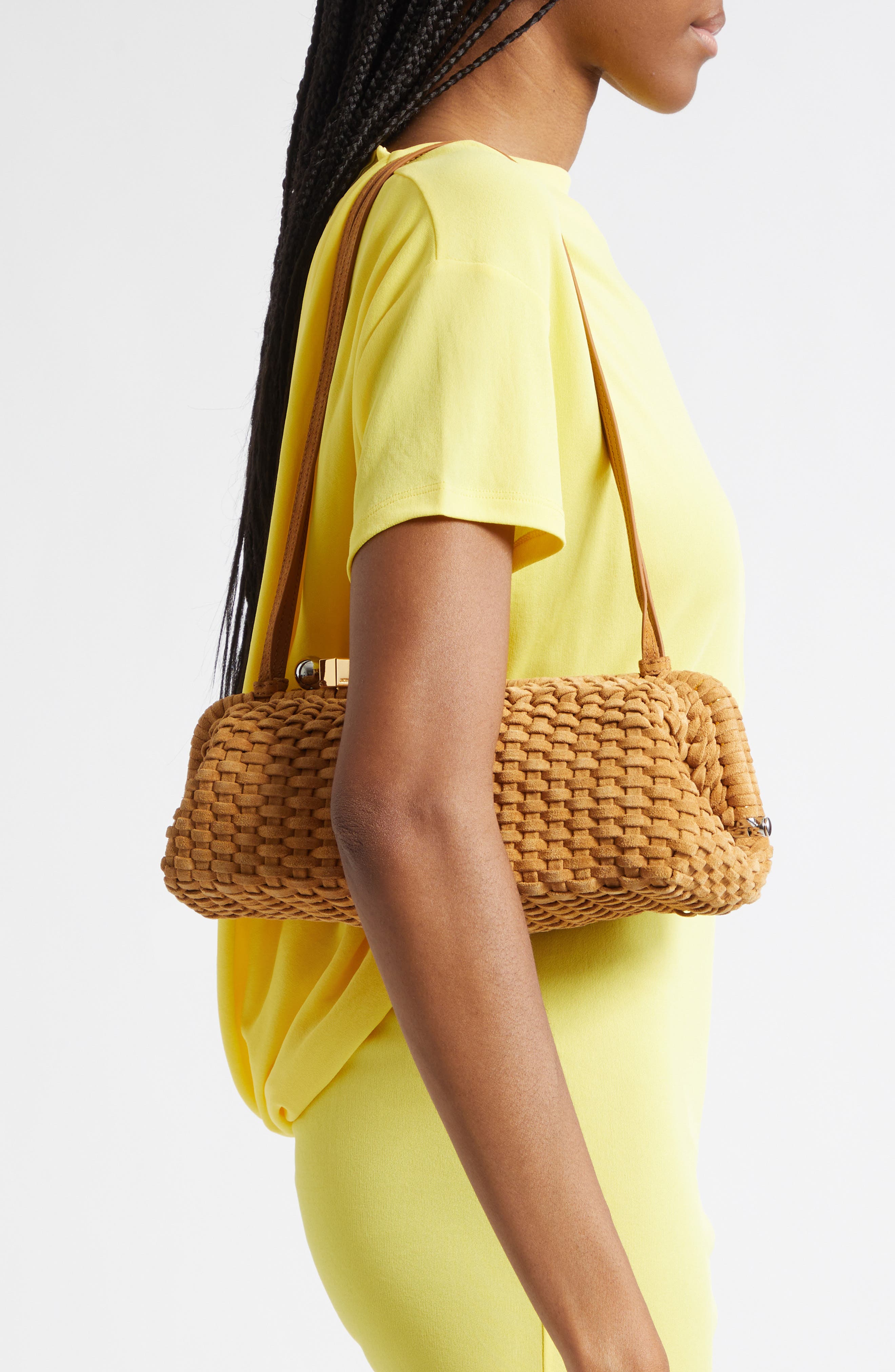 Jacquemus Large Pochette Salon Clutch, Alternate, color, Camel 830