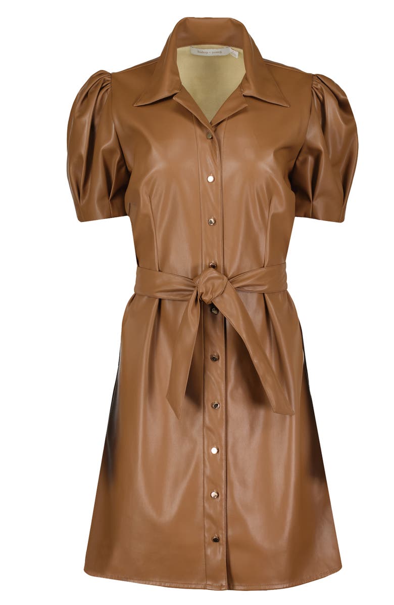 Bishop + Young Clea  Leather Dress, Alternate, color, Black