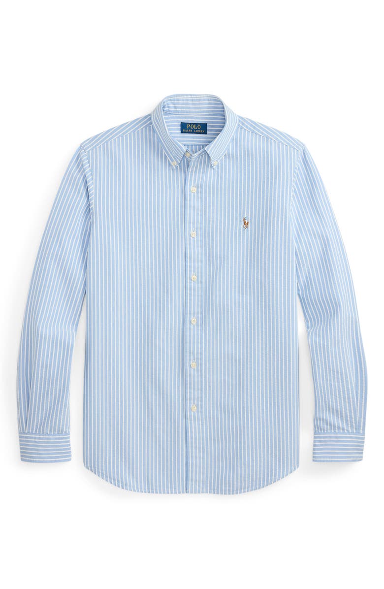 Polo Ralph Lauren Classic Fit Stripe Cotton Seersucker Button-Down Shirt, Alternate, color, 7124A Bsr Blue White