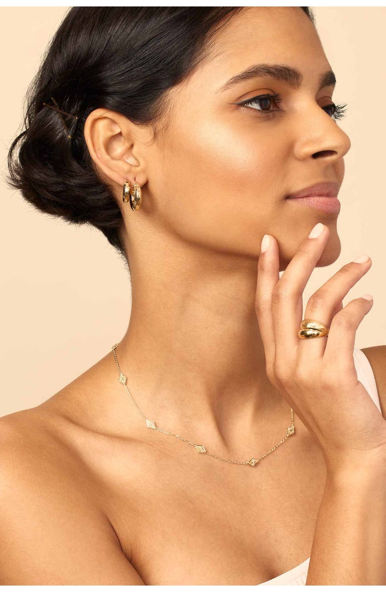 Oradina 14K Gold Clean Cut Hoops Earrings, Alternate, color, Yellow Gold - 16Mm