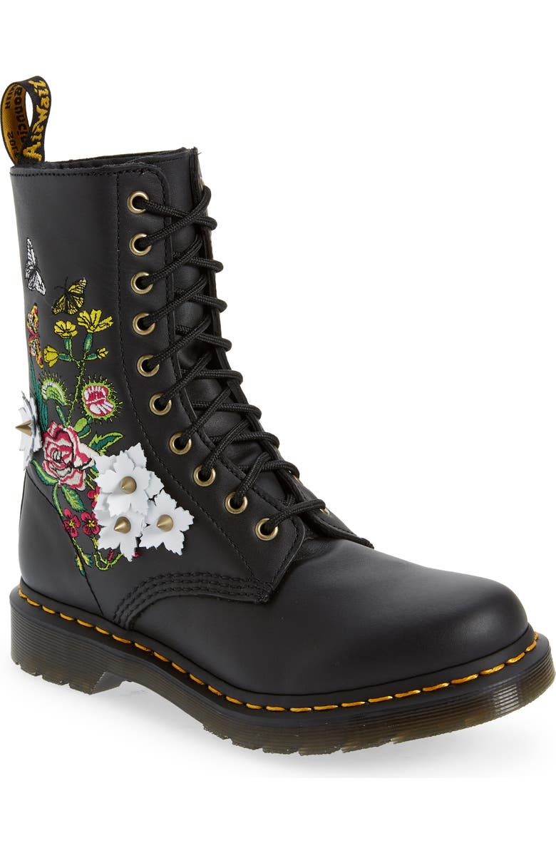 Dr. Martens 1490 Floral Bloom Combat Boot, Main, color,