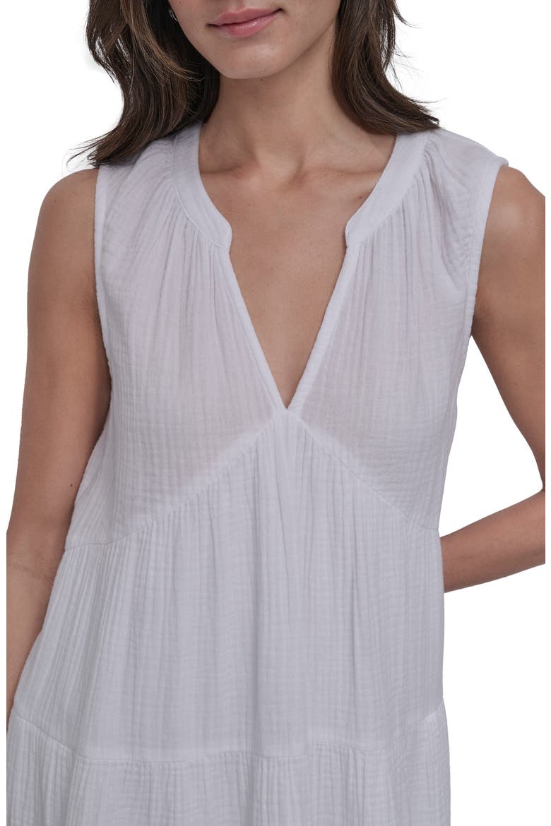 Double Crepe Cotton Gauze Dress, Alternate, color, WHITE