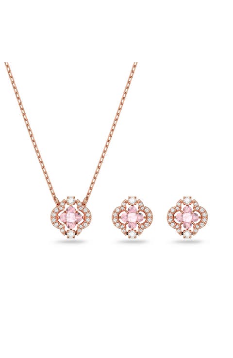 Una Clover Stud Earrings & Necklace Set