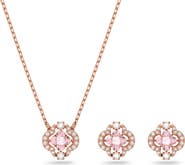 Swarovski Una Clover Stud Earrings & Necklace Set