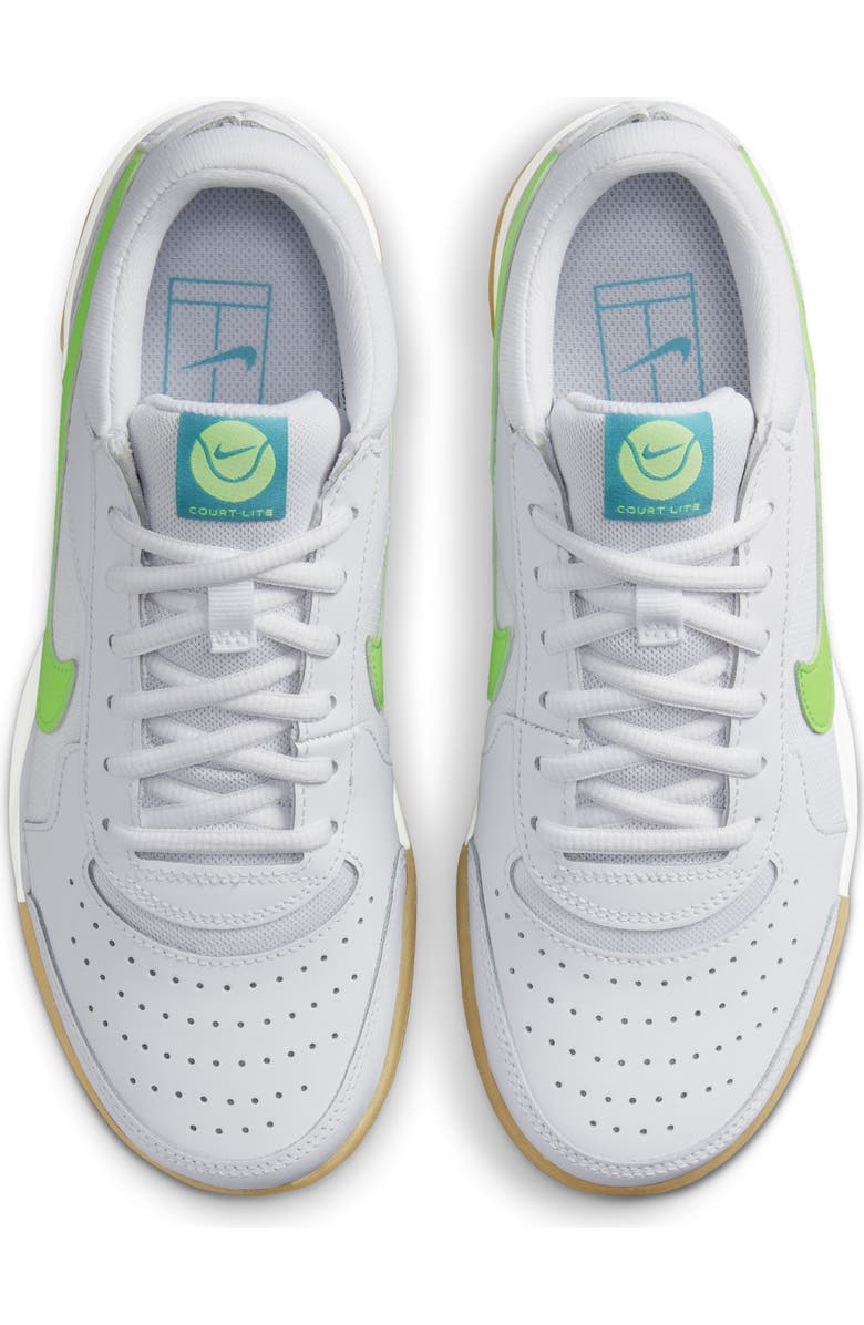 Nike Court Air Zoom Lite 3 Tennis Shoe, Alternate, color, White/ Teal/ Brown/ Lime