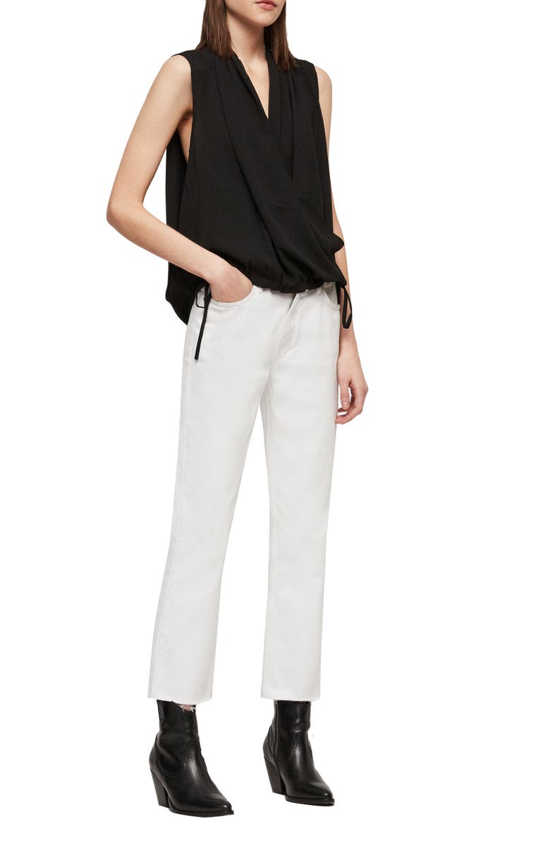 AllSaints Ami Wrap Front Blouse, Alternate, color, 