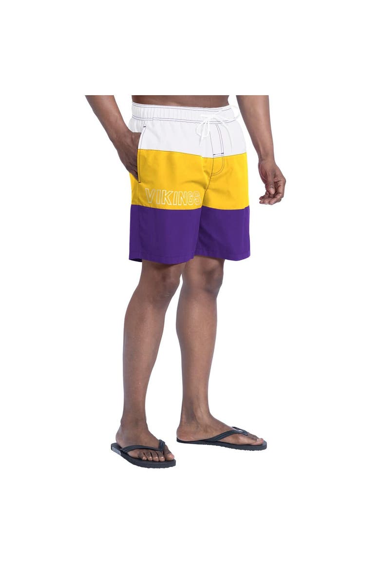 Men's G-III Sports by Carl Banks  Purple/Gold Minnesota Vikings Sunrise Volley Swim Shorts, Alternate, color, Purple