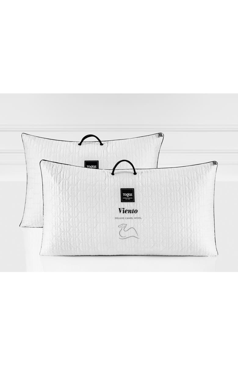 Togas Viento camel wool silk pillow, Alternate, color, White