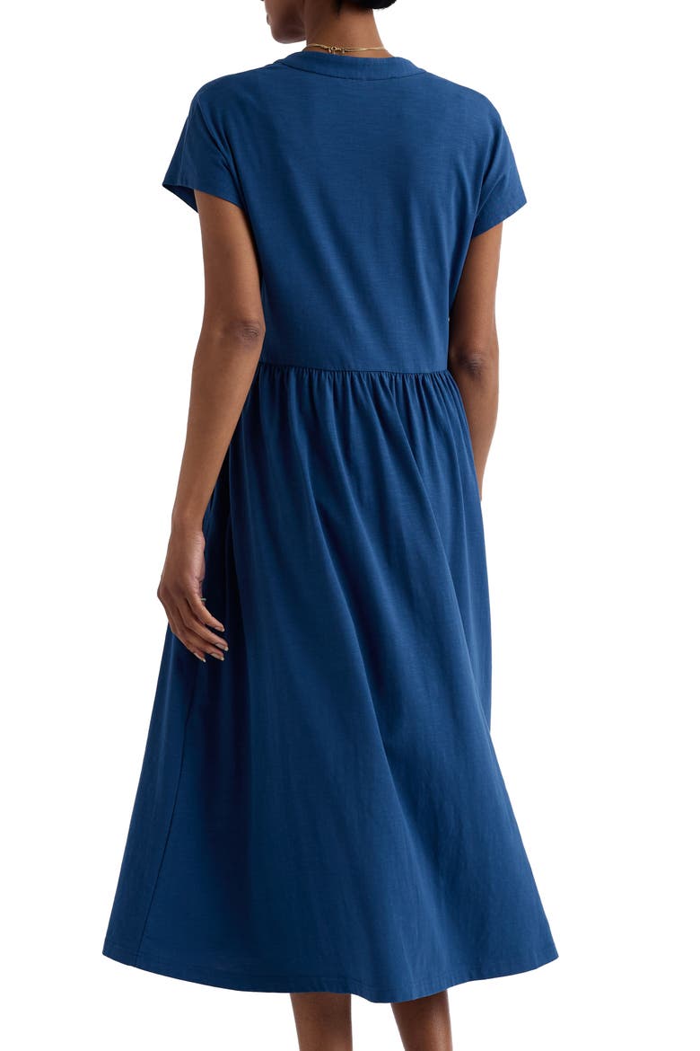 Zinnia Stretch Organic Cotton Midi Dress, Alternate, color, DARK VOYAGE
