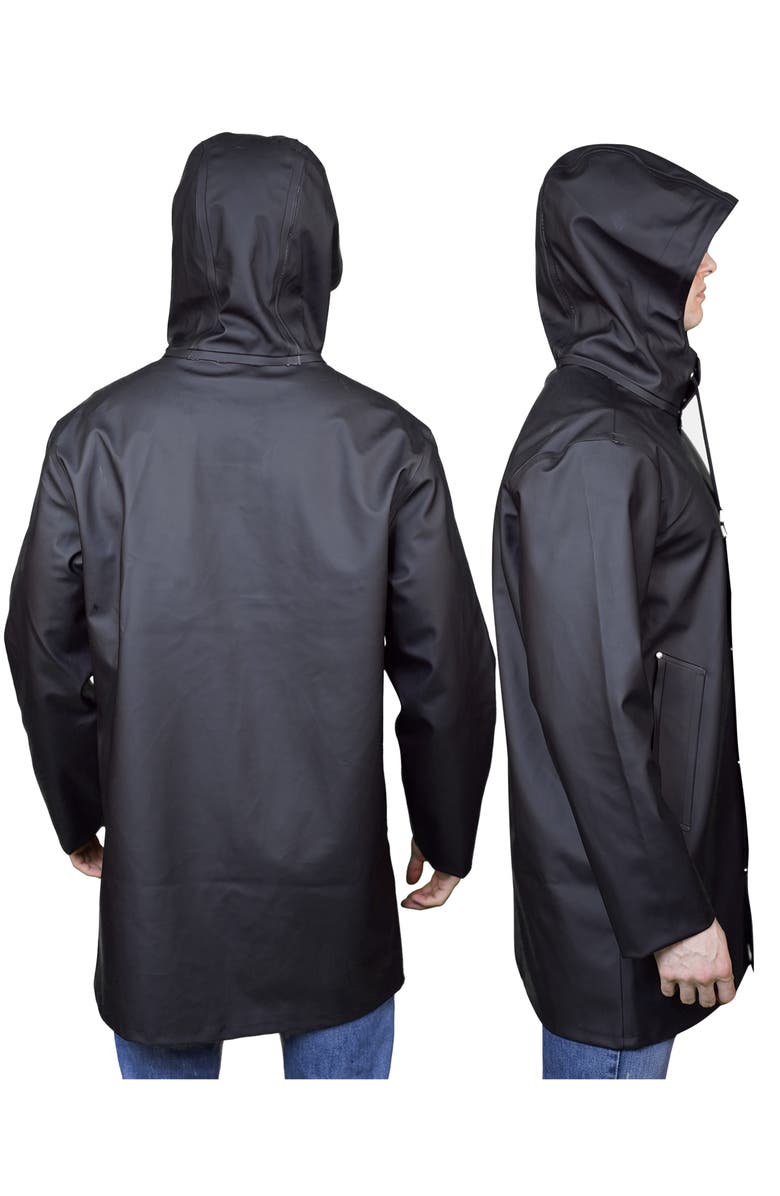 Dry Gear Waterproof Heavyweight Rubberized Hooded Raincoat, Alternate, color, Black