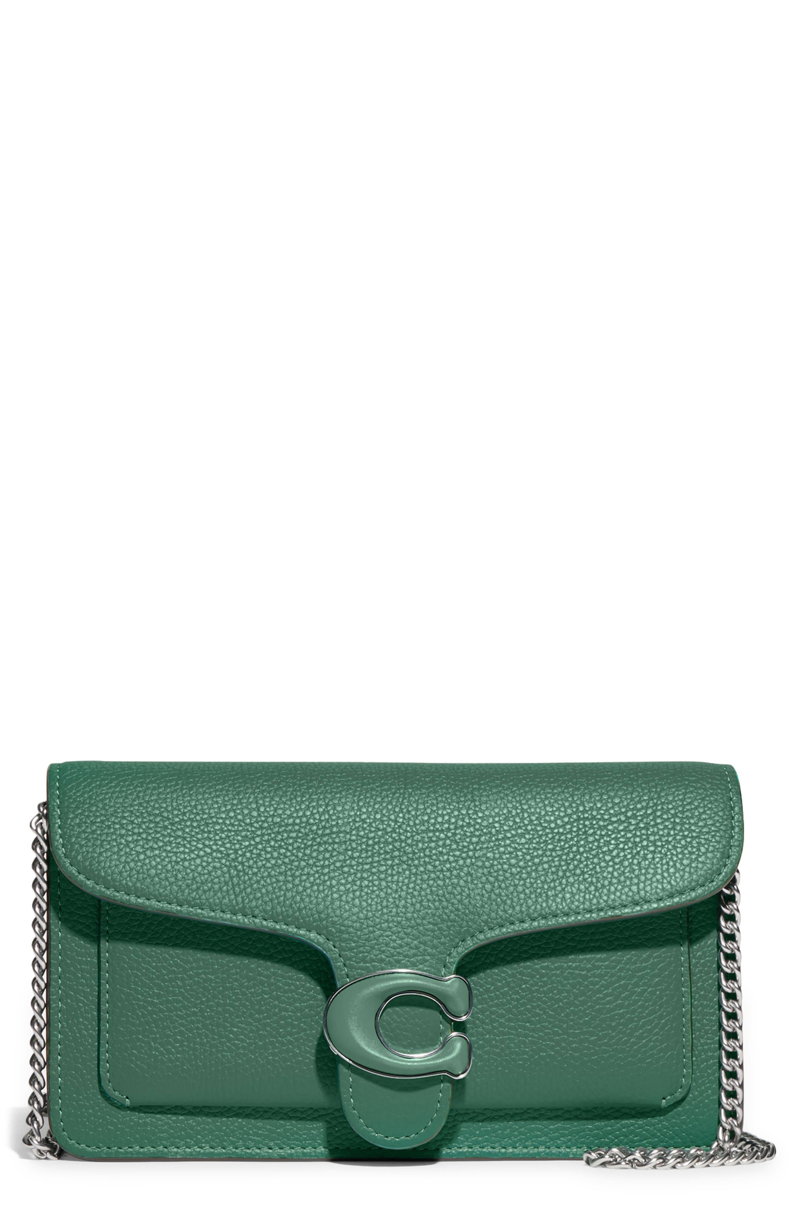COACH Tabby Polished Pebble Leather Chain Crossbody Bag, Main, color, 