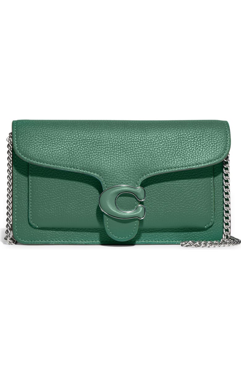 COACH Tabby Polished Pebble Leather Chain Crossbody Bag, Main, color,