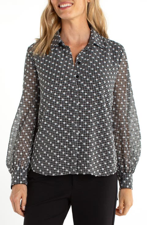 Balloon Sleeve Button-Up Top