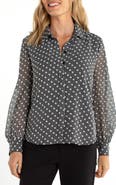 Liverpool Los Angeles Balloon Sleeve Button-Up Top