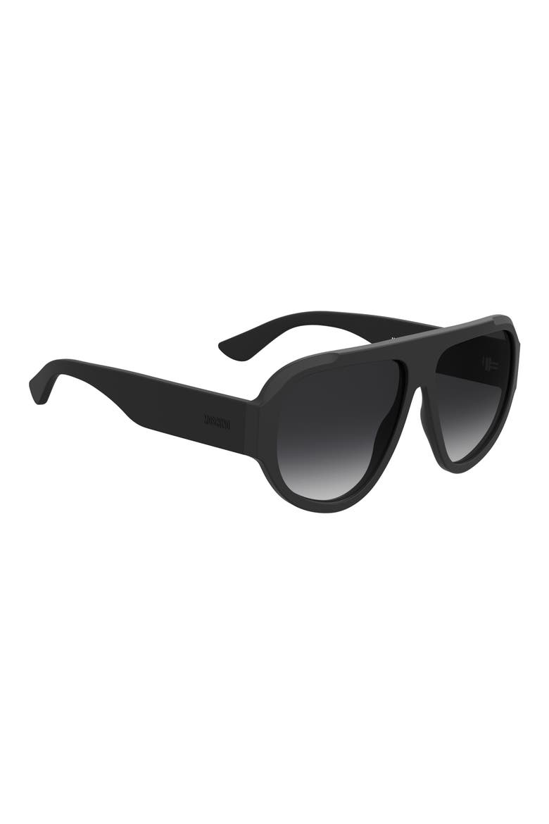 61mm Gradient Pilot Sunglasses, Alternate, color, MATTE BLACK/ DARK GREY SF