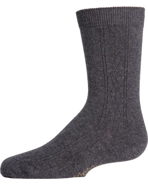Memoi Kids'  Clocking Argyle Crew Socks In Gray