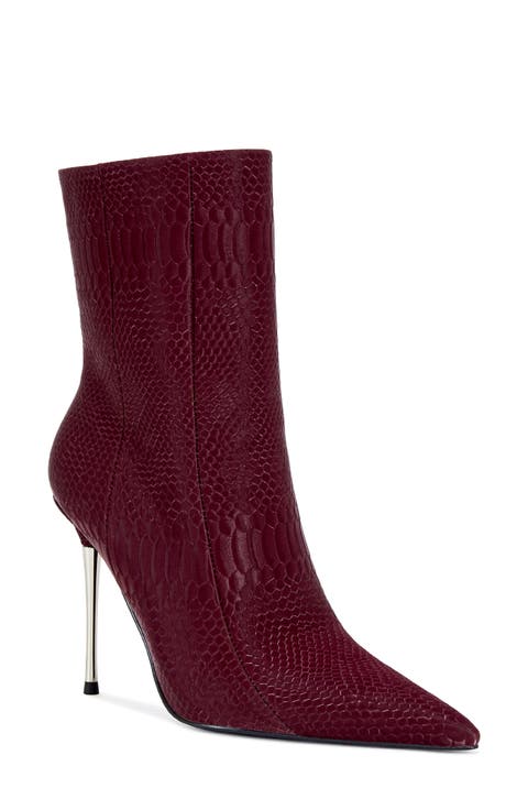 Calean Snakeskin Embossed Bootie (Women)