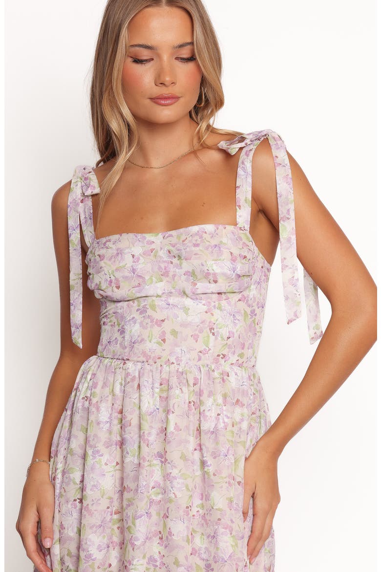 Hayden Floral Mesh Maxi Sundress, Alternate, color, PURPLE FLORAL