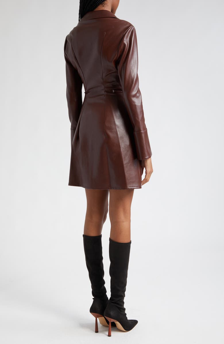 Cinq à Sept McKenna Long Sleeve Faux Leather Dress, Alternate, color, 