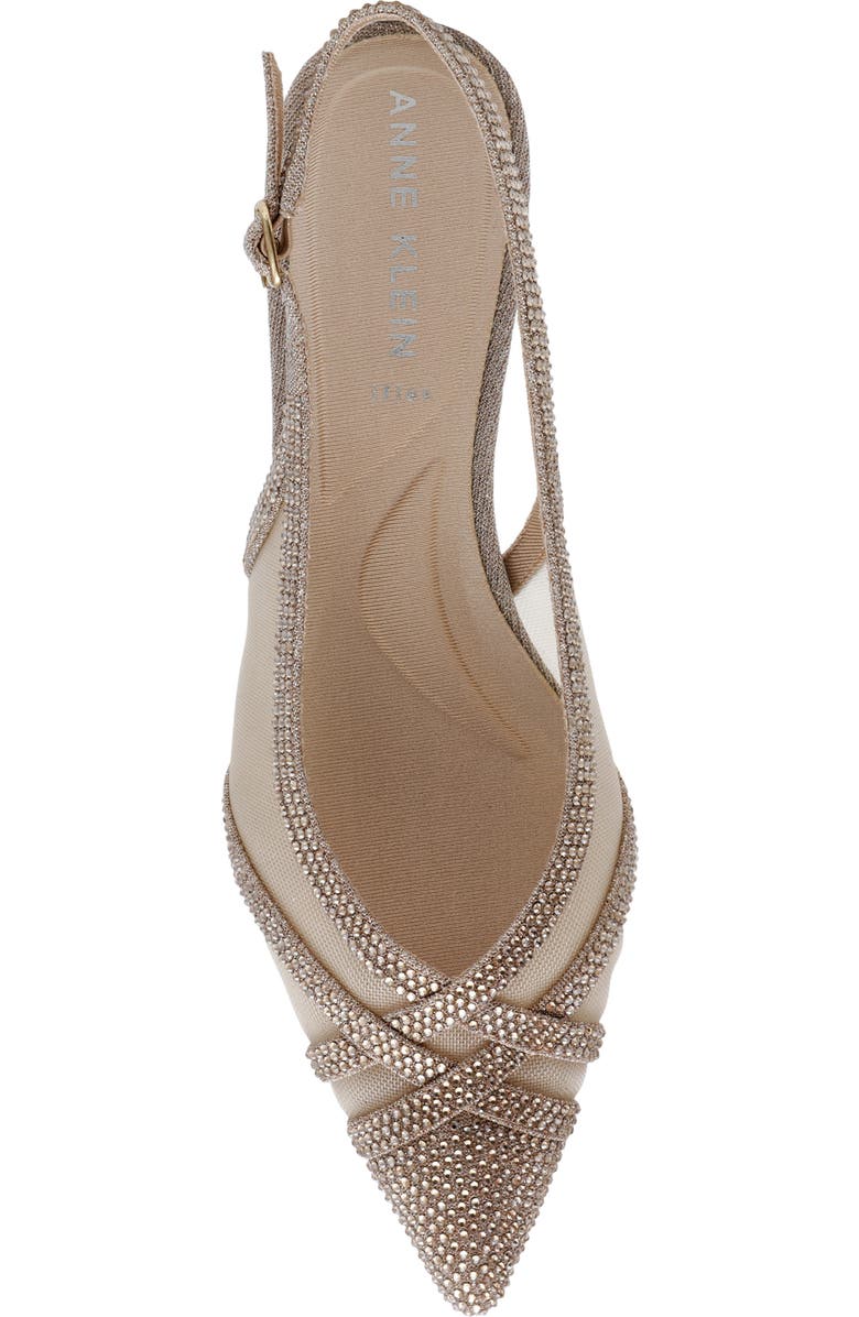 Anne Klein Jolene Kitten Heel Slingback Pump, Alternate, color, Platinum Crystal