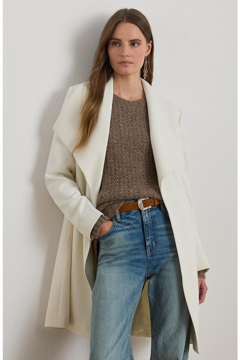 Drape Front Crepe Jacket, Alternate, color, CREAM