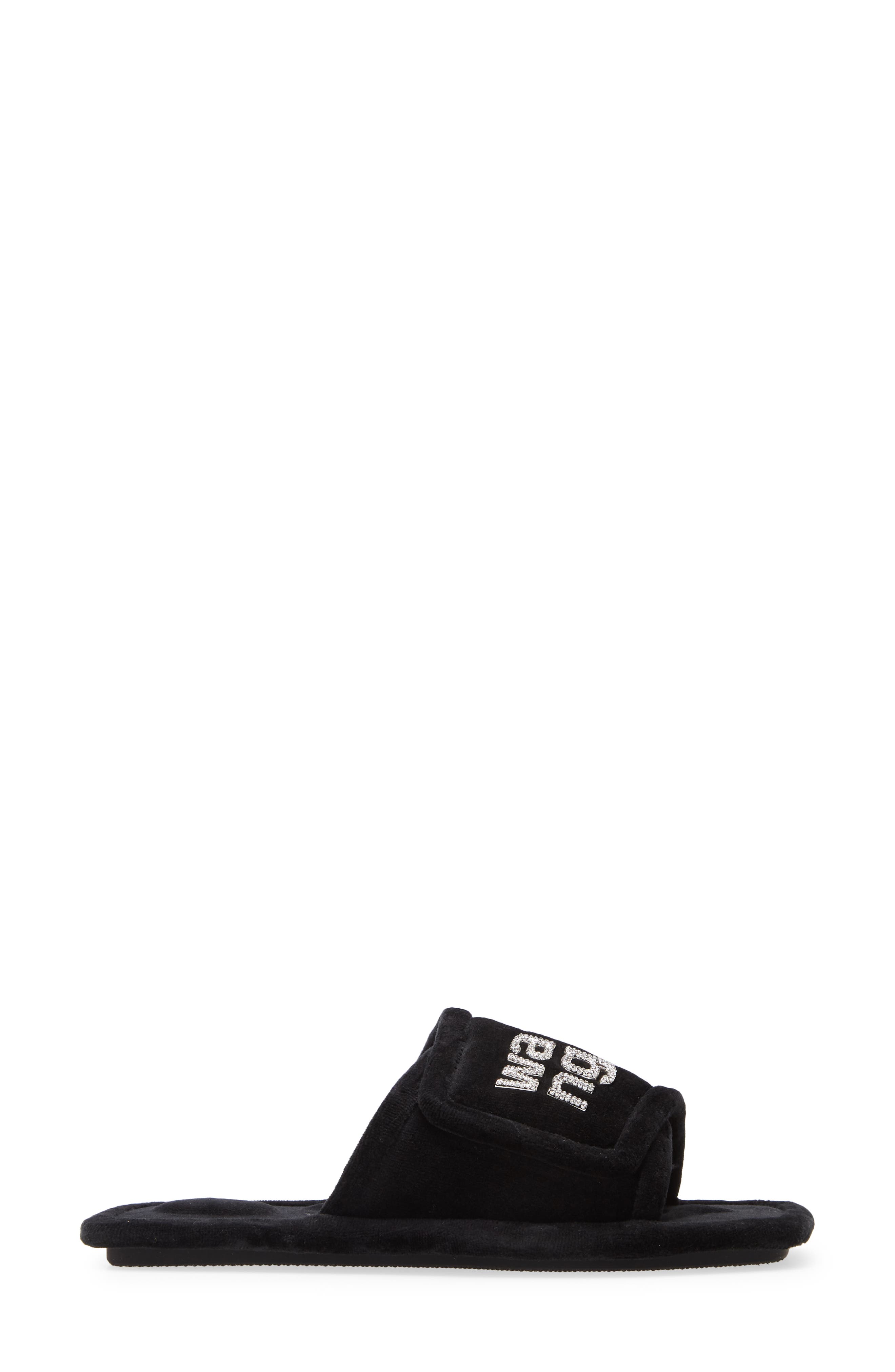 Alexander Wang Lana Crystal Logo Slide Slipper, Alternate, color, 