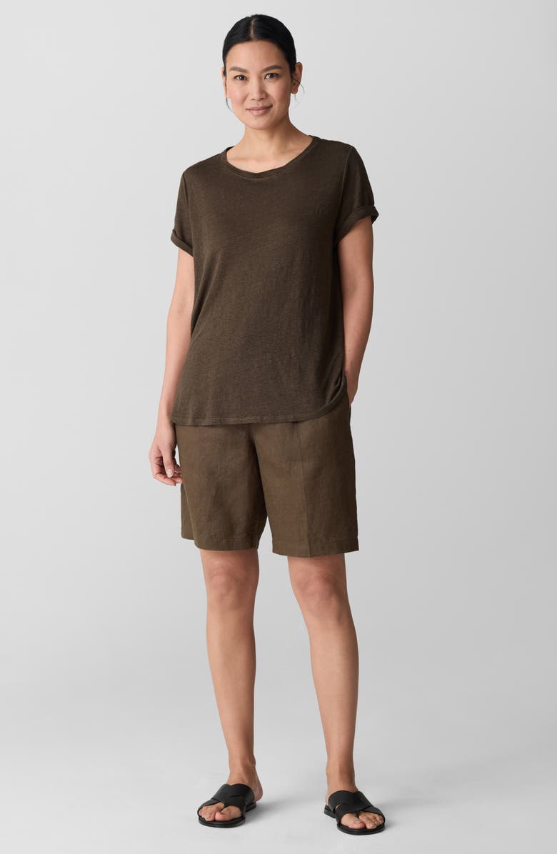 Eileen Fisher Organic Linen Crewneck T-Shirt, Alternate, color, Brnch