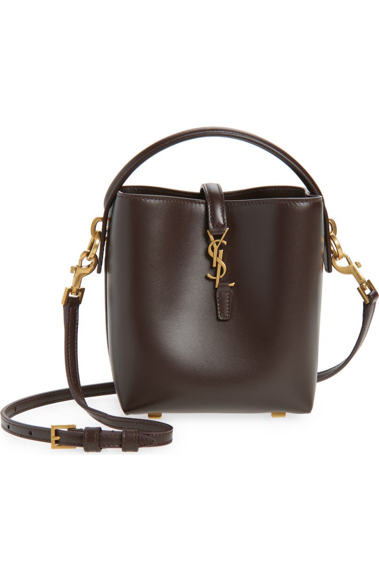 Saint Laurent Mini Le 37 Leather Bucket Bag, Main, color,