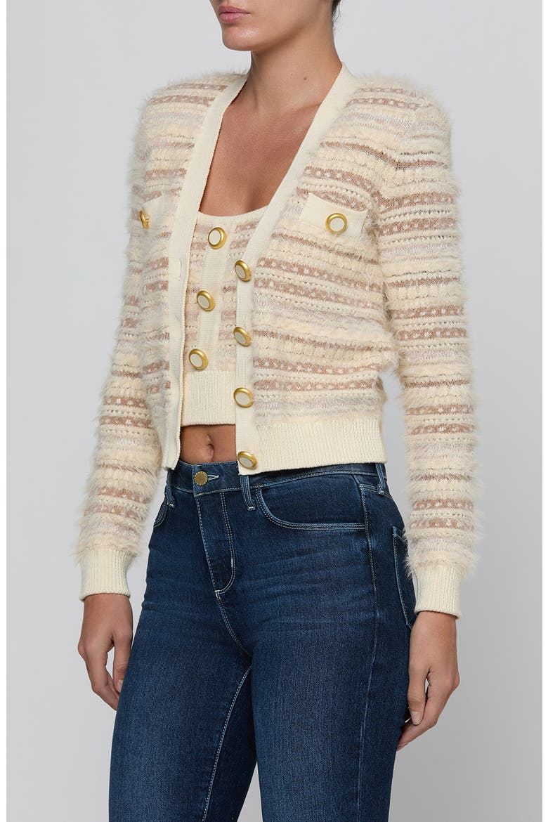 Ariadne Mix Stitch Cardigan, Alternate, color, ECRU/ NATURAL MULTI
