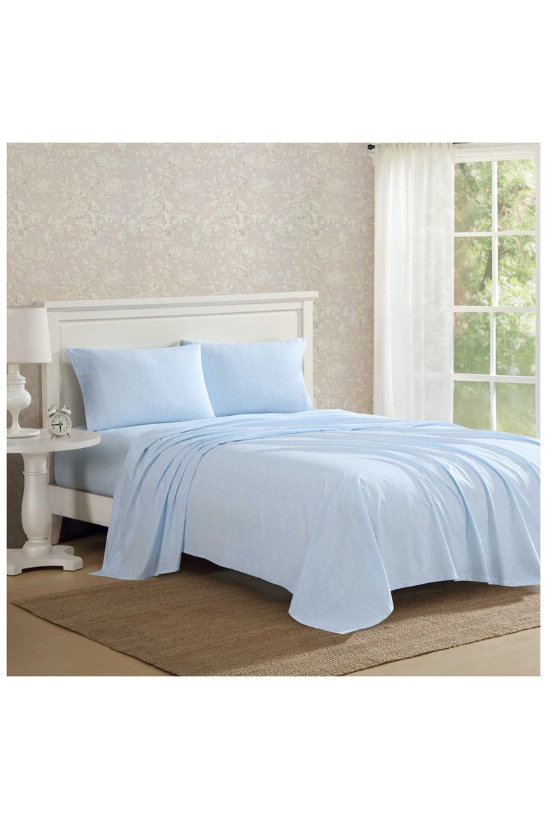 Maeve Floral 200 Thread Count Cotton Percale Sheet Set, Alternate, color, LIGHT / MEDIUM BLUE