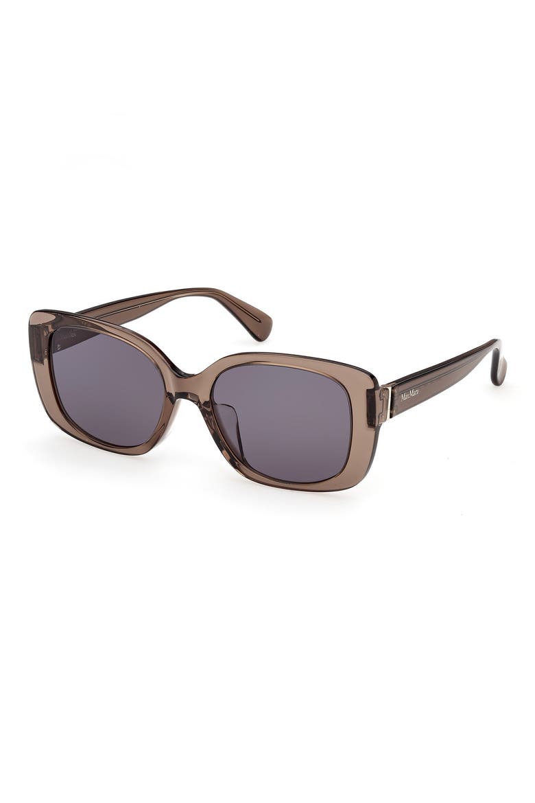 55mm Rectangular Sunglasses, Alternate, color, SHINY LIGHT BROWN / SMOKE