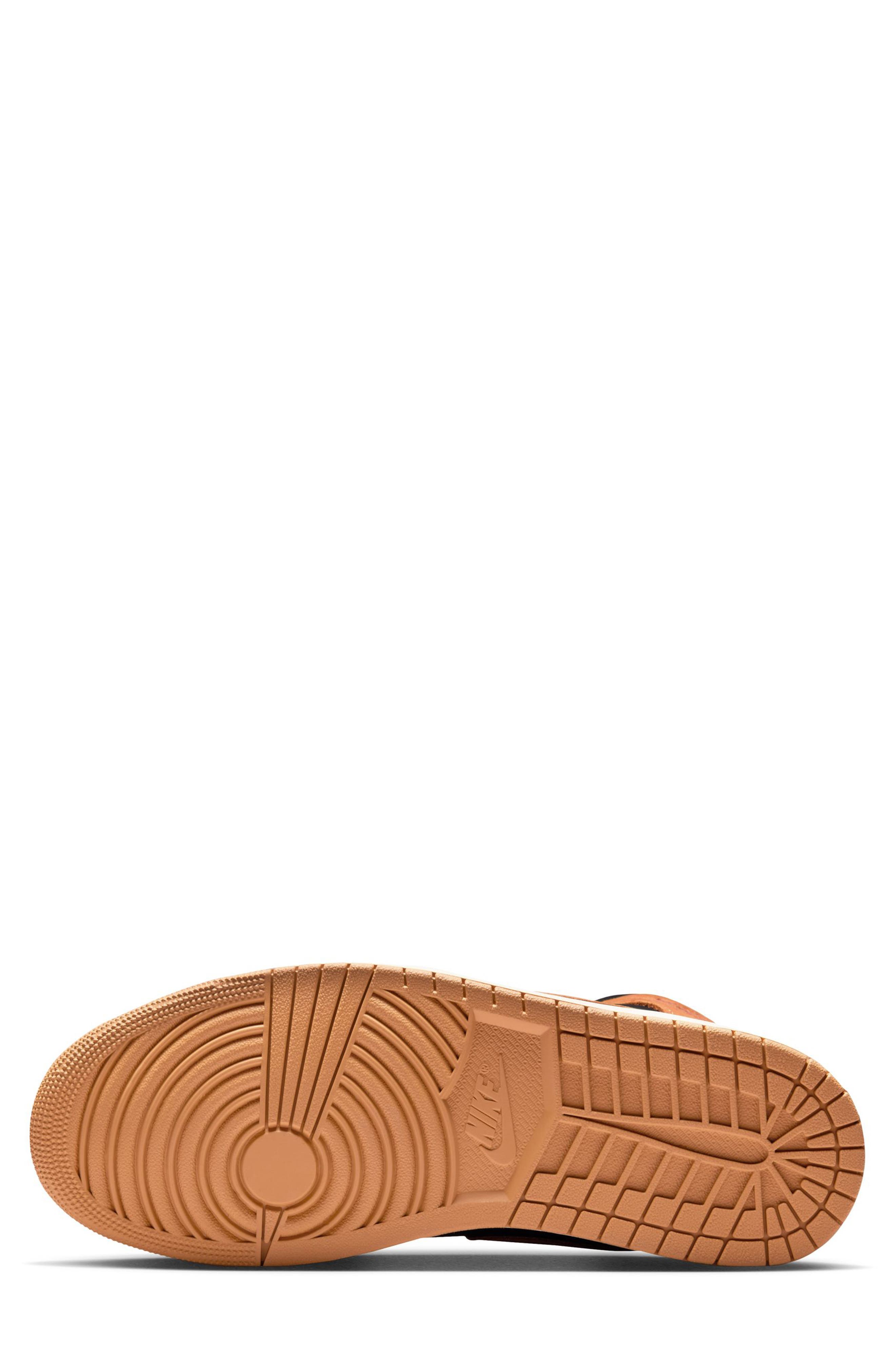 Jordan Air Jordan 1 Mid SE Sneaker, Alternate, color, Black/ Flax/ Varsity Red