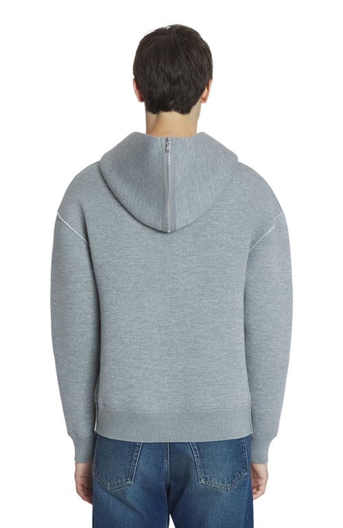Shop Lanvin Baggy Wool Hoodie In Steel