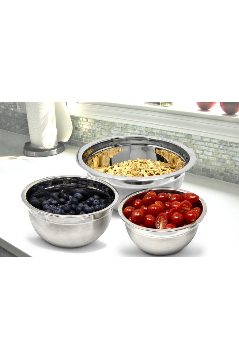 Stainless Steel Mixing Bowls and Airtight Lids - Set of 5, Alternate, color, NONE