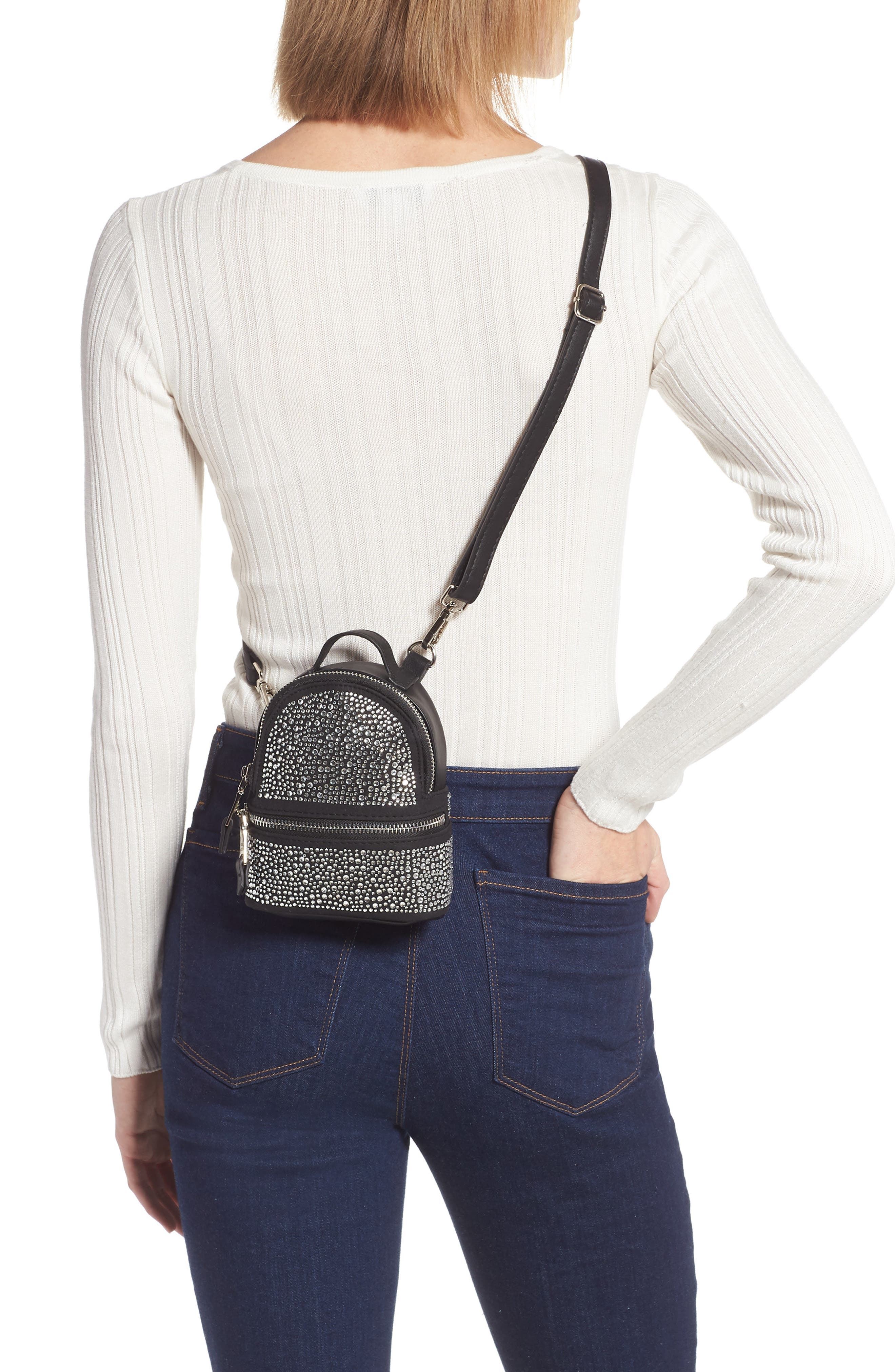 Steve Madden Micro Crystal Embellished Crossbody Bag, Alternate, color, 