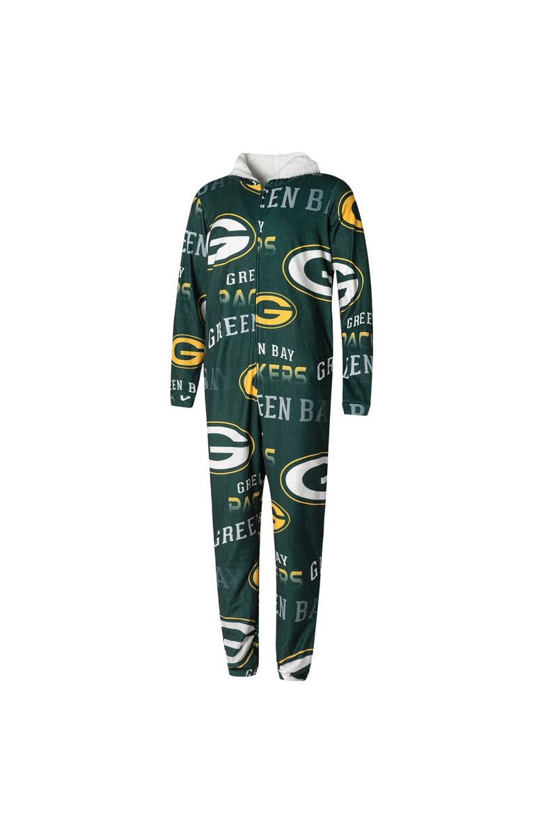 CONCEPTS SPORT Men's Concepts Sport Green Green Bay Packers Windfall Microfleece Union Suit Pajamas, Alternate, color, 
