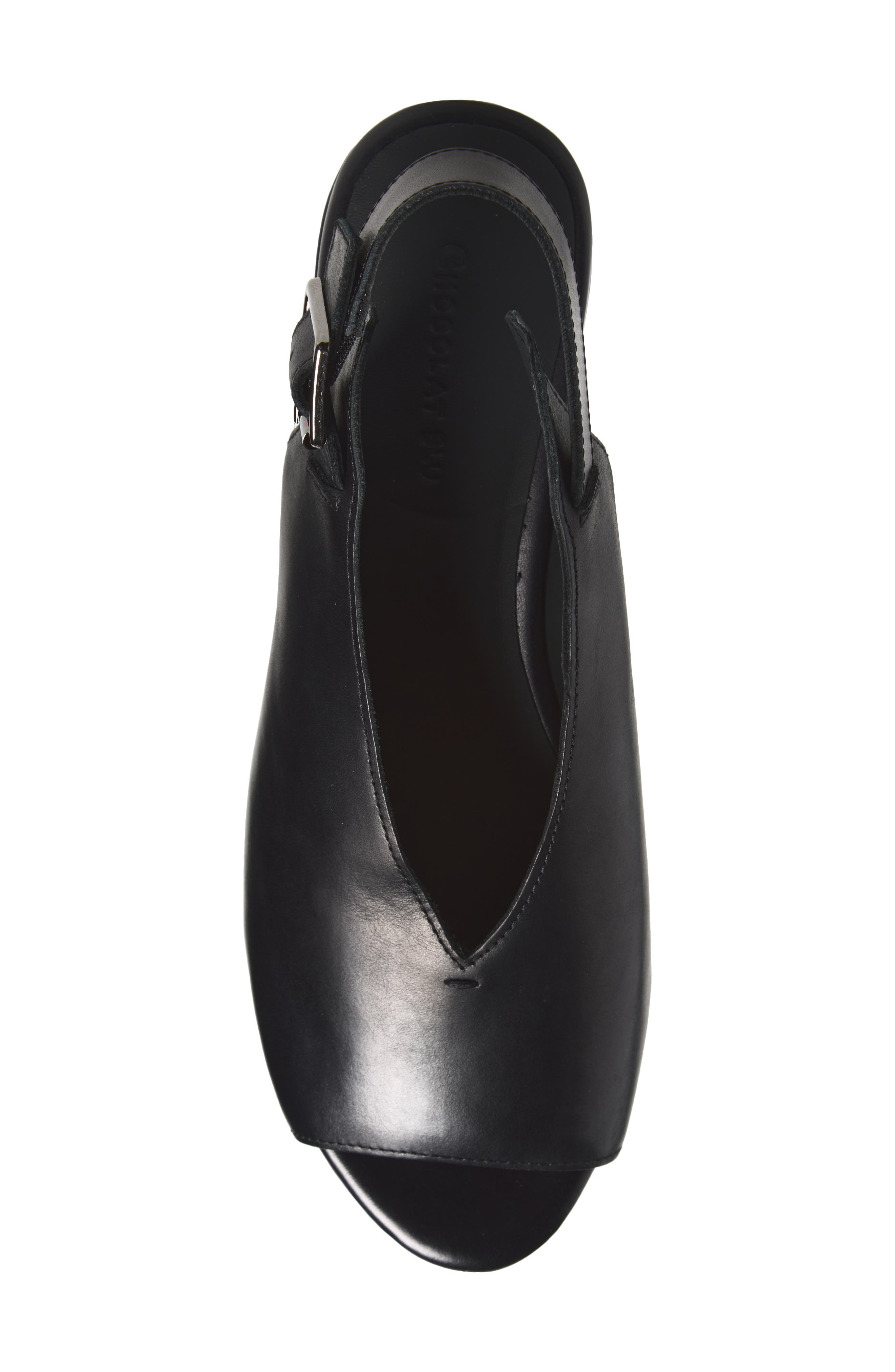 Gael Slingback Peep Toe Platform Sandal, Alternate, color, BLACK LEATHER