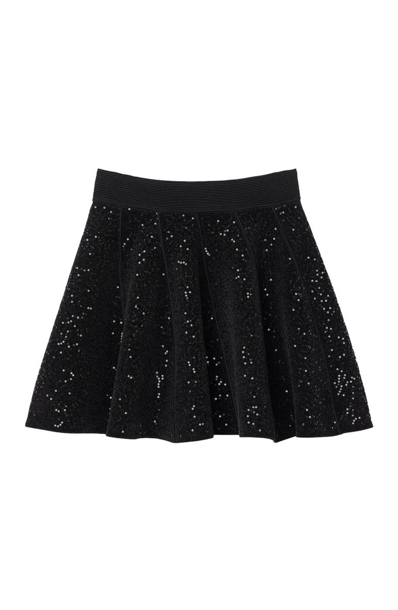 SANDRO Short sequinned skater skirt, Alternate, color, 