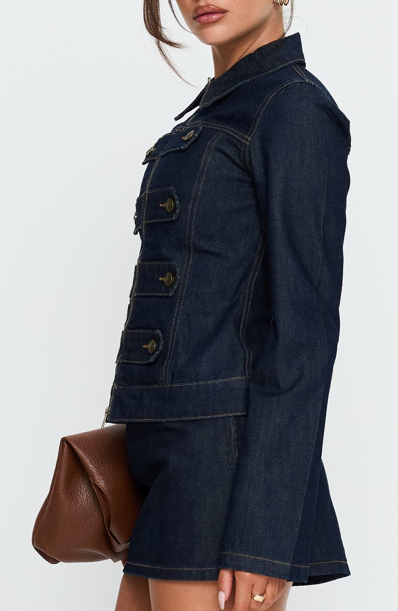 Princess Polly Cristen Cadet Denim Jacket, Alternate, color, 