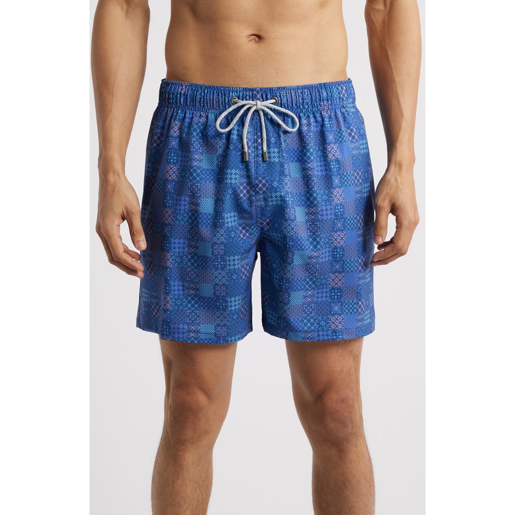 Shop Vintage Summer Volley Swim Trunks In Navy