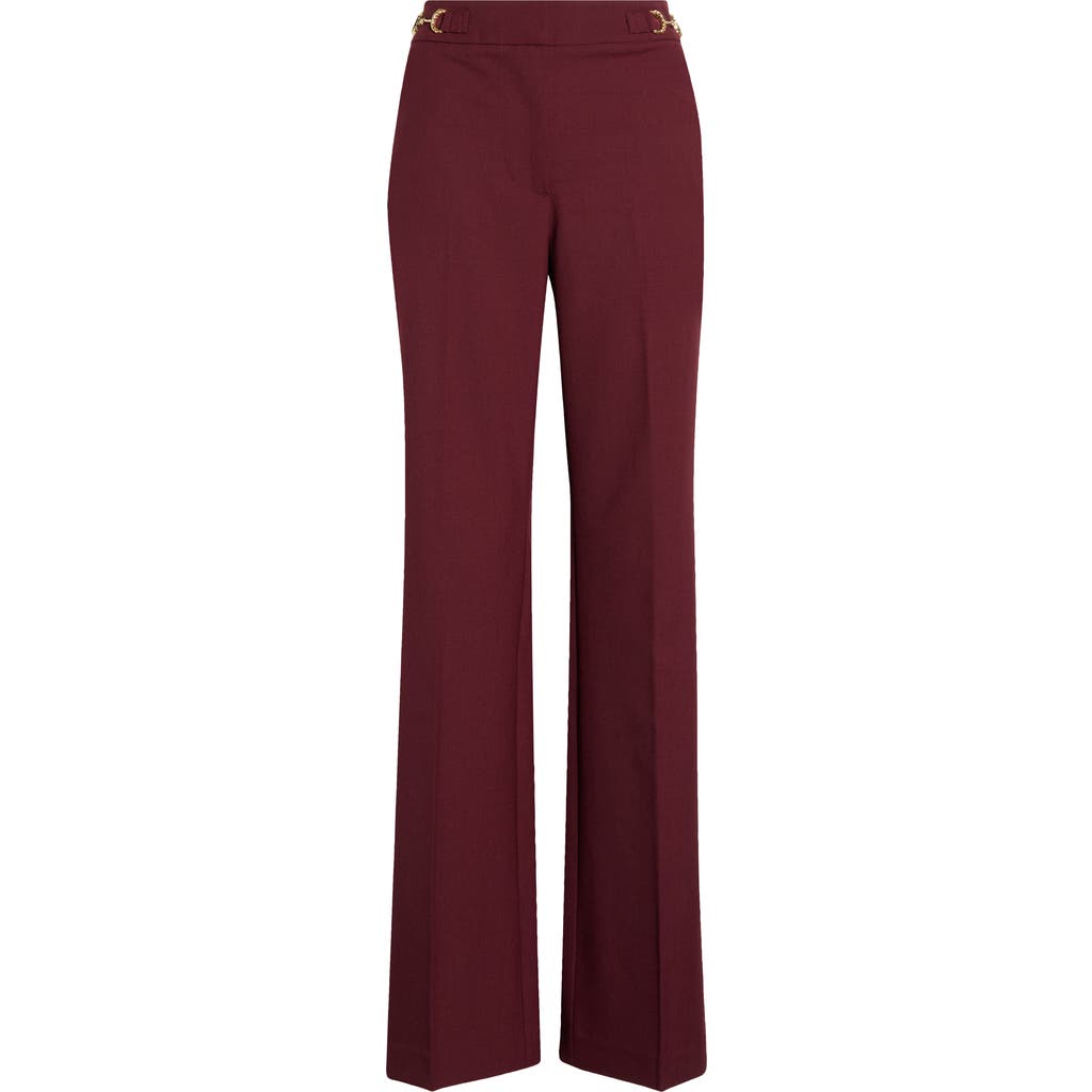 Ulla Johnson Quartier Mid-rise Pants With Chain Detail In Burgundy