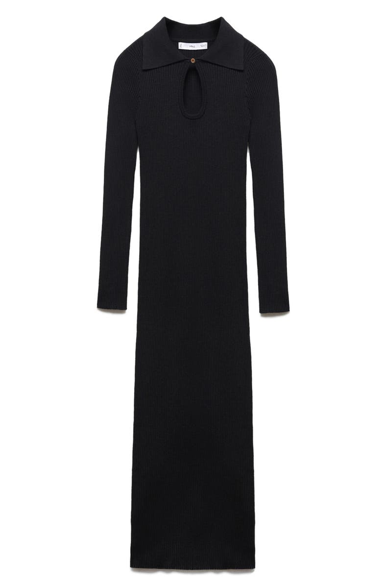 MANGO Rib Long Sleeve Sweater Dress, Main, color,