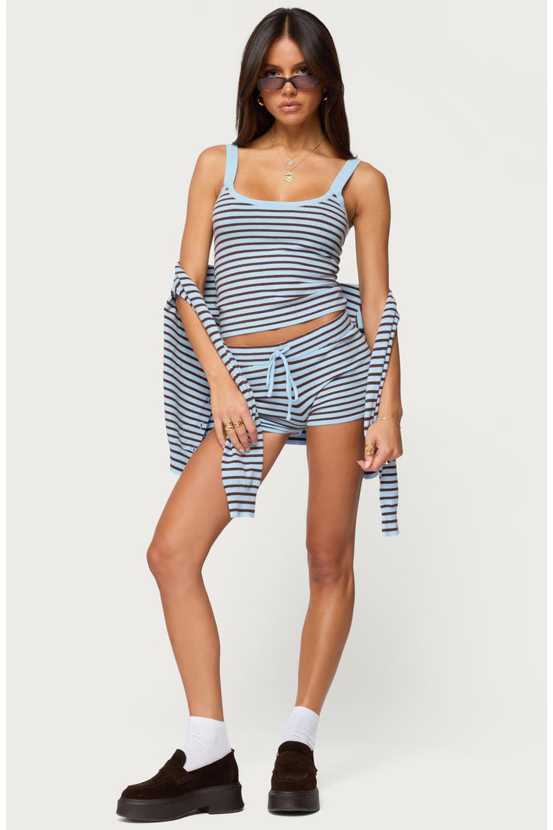 Lillian Stripe Knit Shorts, Alternate, color, LIGHT-BLUE