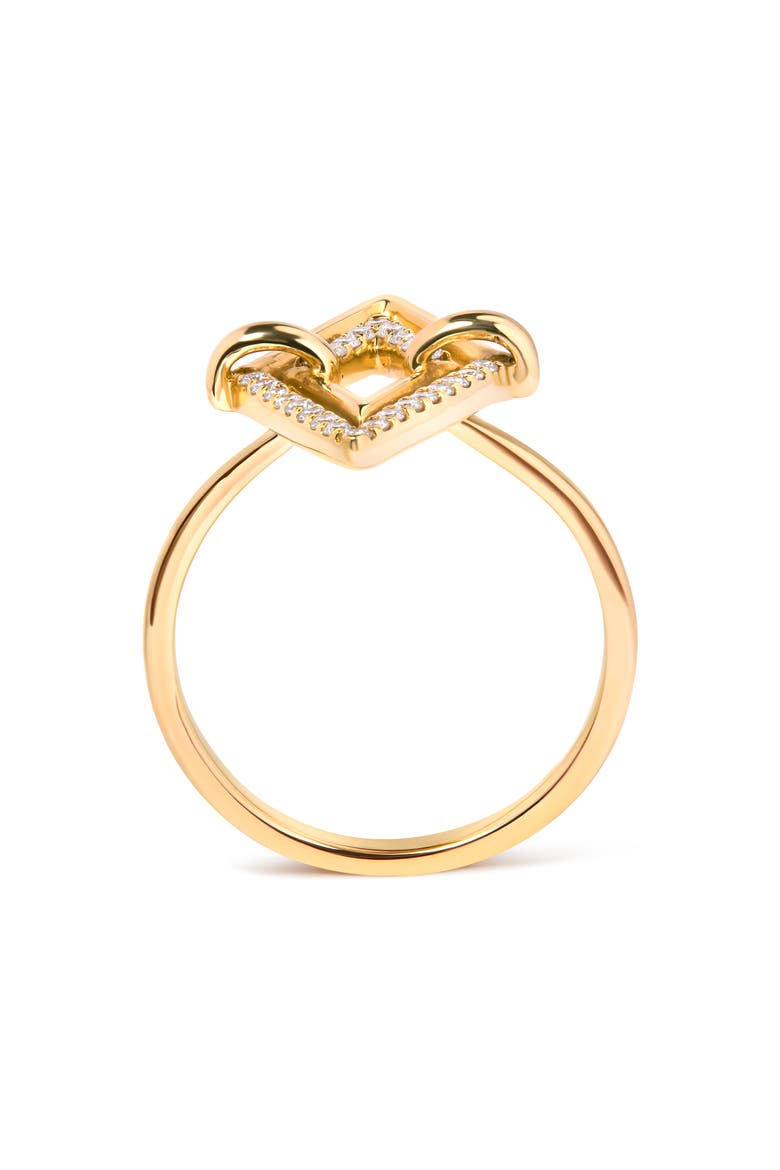14K Yellow Gold 1/5 Cttw Diamond Double Triangle Ring, Alternate, color, Yellow